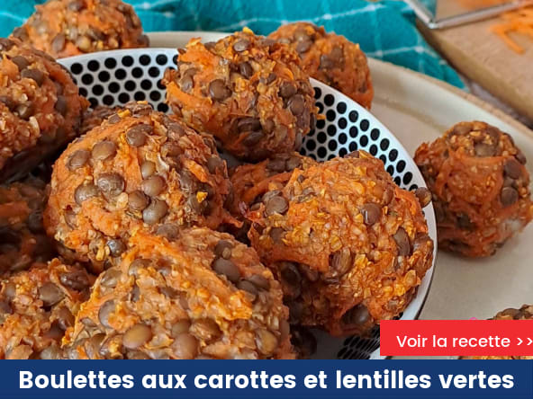 Boulettes aux carottes et lentilles vertes